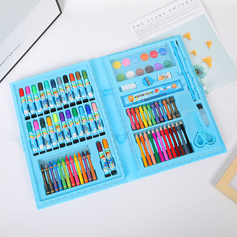 86件套儿童绘画套装彩笔组合文具学生水彩笔画笔奖品礼物套装