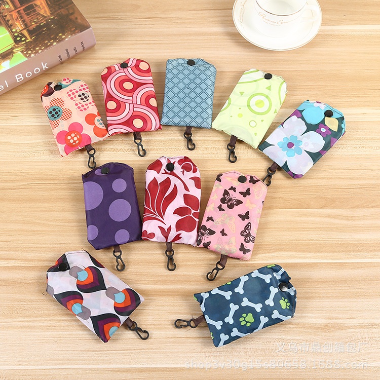 折叠购物袋现货 环保袋涤纶礼品收纳手提包定 做大号买菜袋子