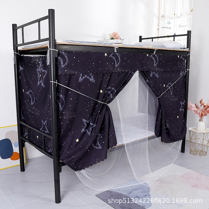 大学生宿舍蚊帐床帘一体式上铺下铺0.9男女遮光寝室两用单人床1.2