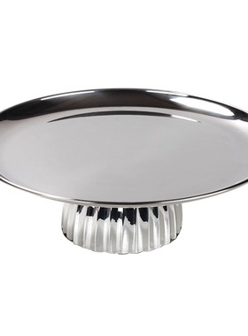 简约现代几何高脚圆形水果盘摆件售楼处样板间家居桌面收纳托盆