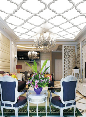 PU聚氨酯现代简约客厅吊顶装饰酒店大堂3d立体天花板装饰工厂直供