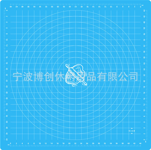51*51CM正方形刻度魅力格子烹饪和面隔热擀面烘焙垫硅胶揉面垫