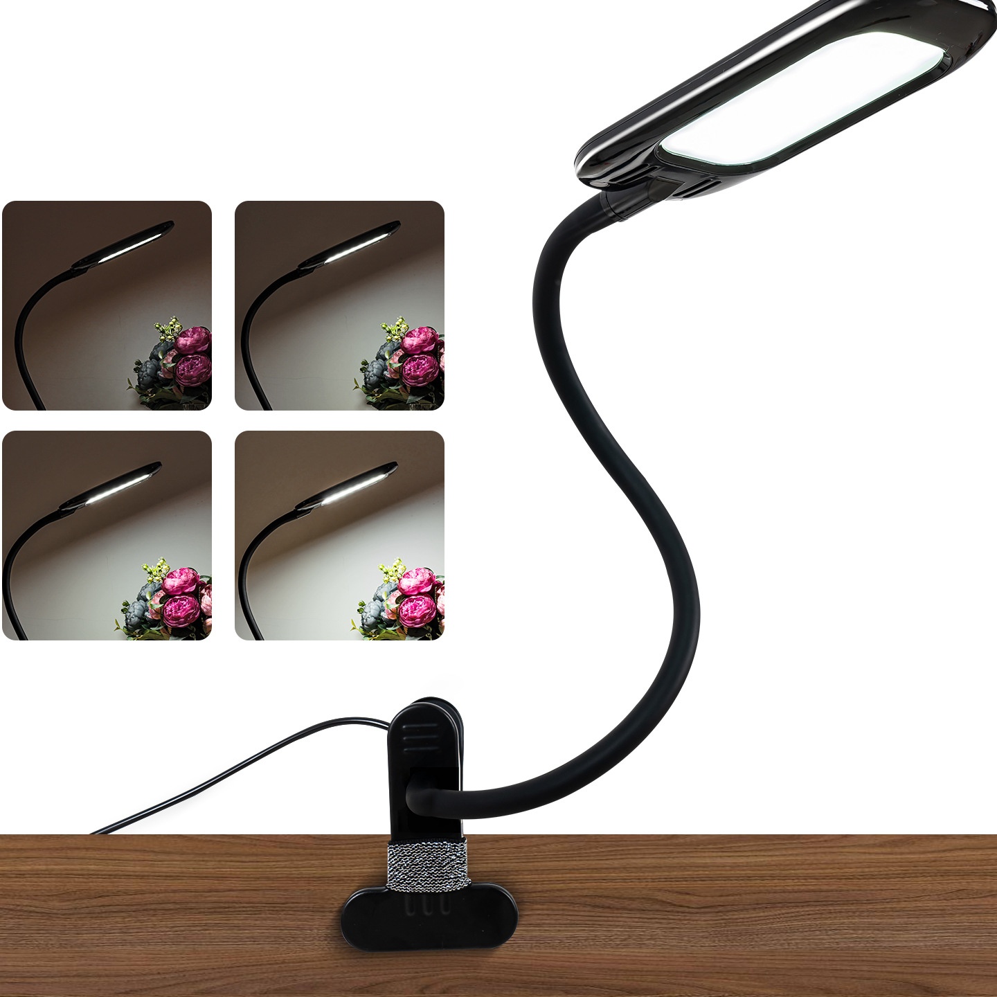 工厂直销led夹子台灯升级8W创意款usb充电调光调色宿舍阅读灯全光