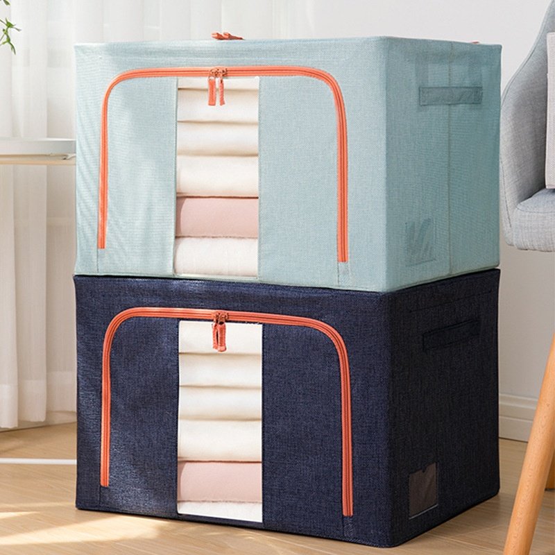 棉麻折叠收纳箱衣柜防尘防潮储物箱视窗玩具整理收纳盒日式风格,收纳整理,吸尘器收纳架/盒/袋,淘宝优惠券,粉丝福利购,淘宝优惠卷
