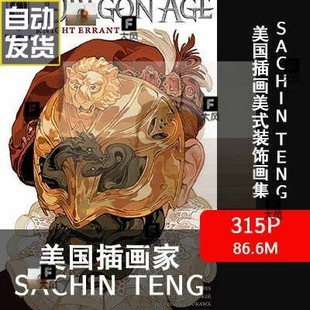 装 美国插画家美式 饰线条线稿素材P绘画参考 teng sachin