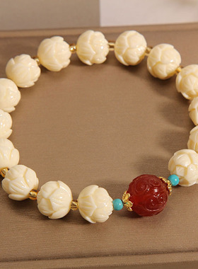 小叶黄杨莲花珠手串佛珠女手持念珠平安好运手链送女友闺蜜礼物潮