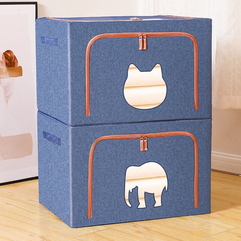 猫头棉麻收纳箱超大号放衣服衣柜整理箱布艺可折叠家用储物百纳箱,收纳整理,吸尘器收纳架/盒/袋,淘宝优惠券,粉丝福利购,淘宝优惠卷