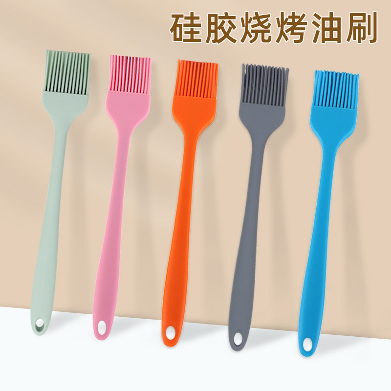 厂家现货淄博烧烤油刷烘焙用具烤肉酱料刷小号一体式硅胶烧烤刷子