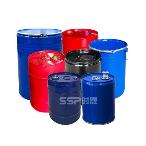 直销加厚20L-220kg密封铁皮桶圆桶开口带盖铁桶烤漆镀锌化工铁桶