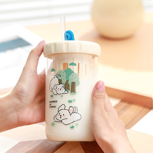 茶水分离泡茶杯玻璃杯女高颜值网红水杯办公室冷萃随手杯子带