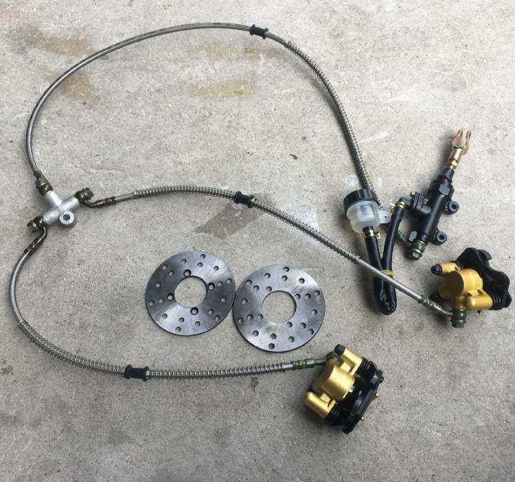DIY四轮沙滩车后刹车泵 卡丁车沙滩车配件改装一拖2脚刹 卡钳泵体