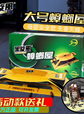 黑旋风蟑螂屋家用超大蟑螂房子灭蟑螂全窝端胶饵贴捕捉器强力粉