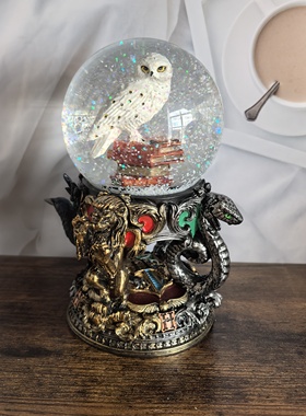 哈利波特火车头哈利水晶球摆件城堡水晶球摆件猫头鹰水晶球生日