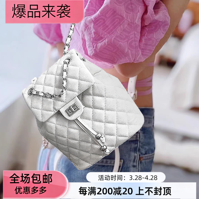 双肩包双肩包女双肩包大容量小香风时尚百搭潮小背包小众设计牛皮