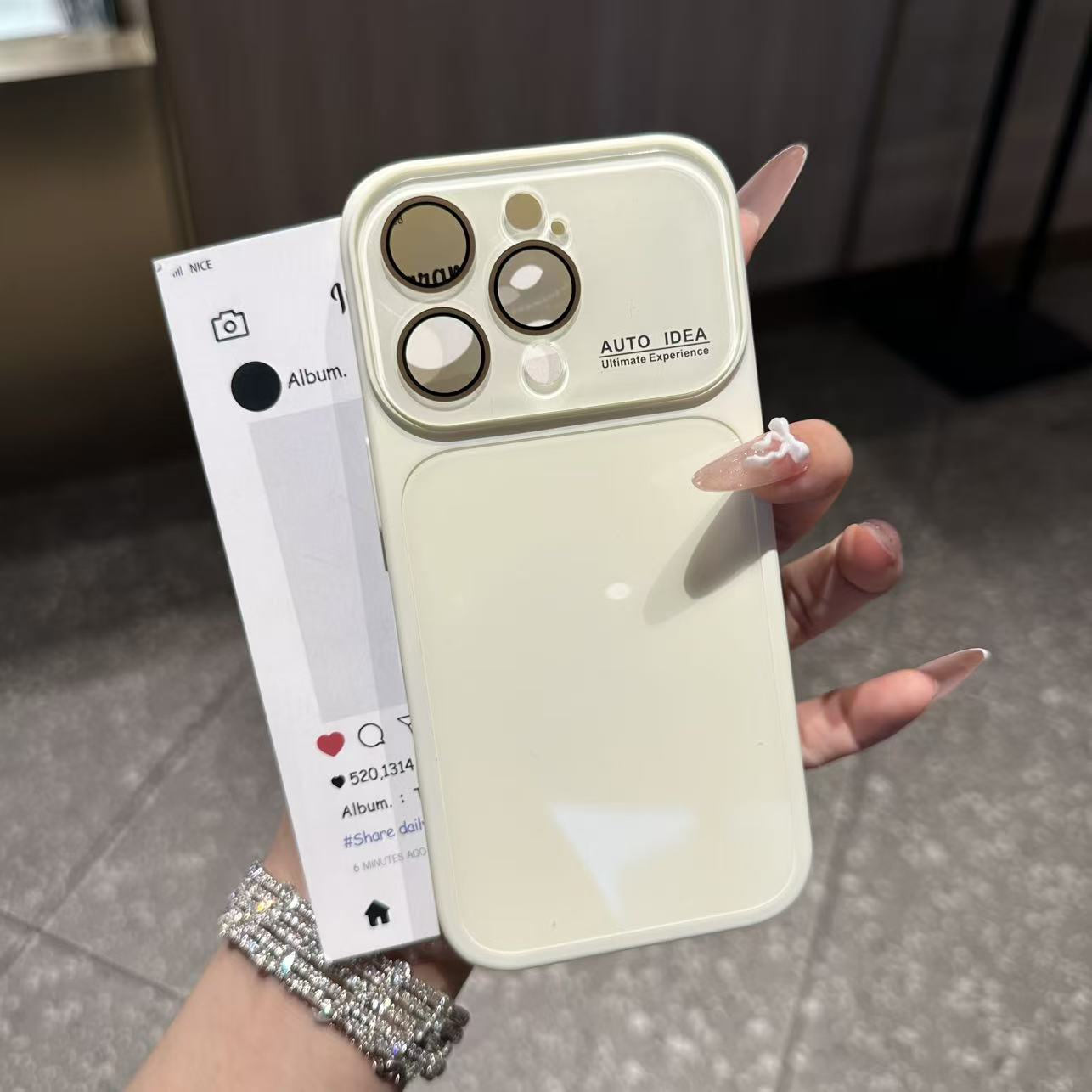 高级淡奶绿秒变17大视窗适用苹果17/16promax水晶镜框手机壳iPhone15plus小众14/13promax全包防摔12男女11潮