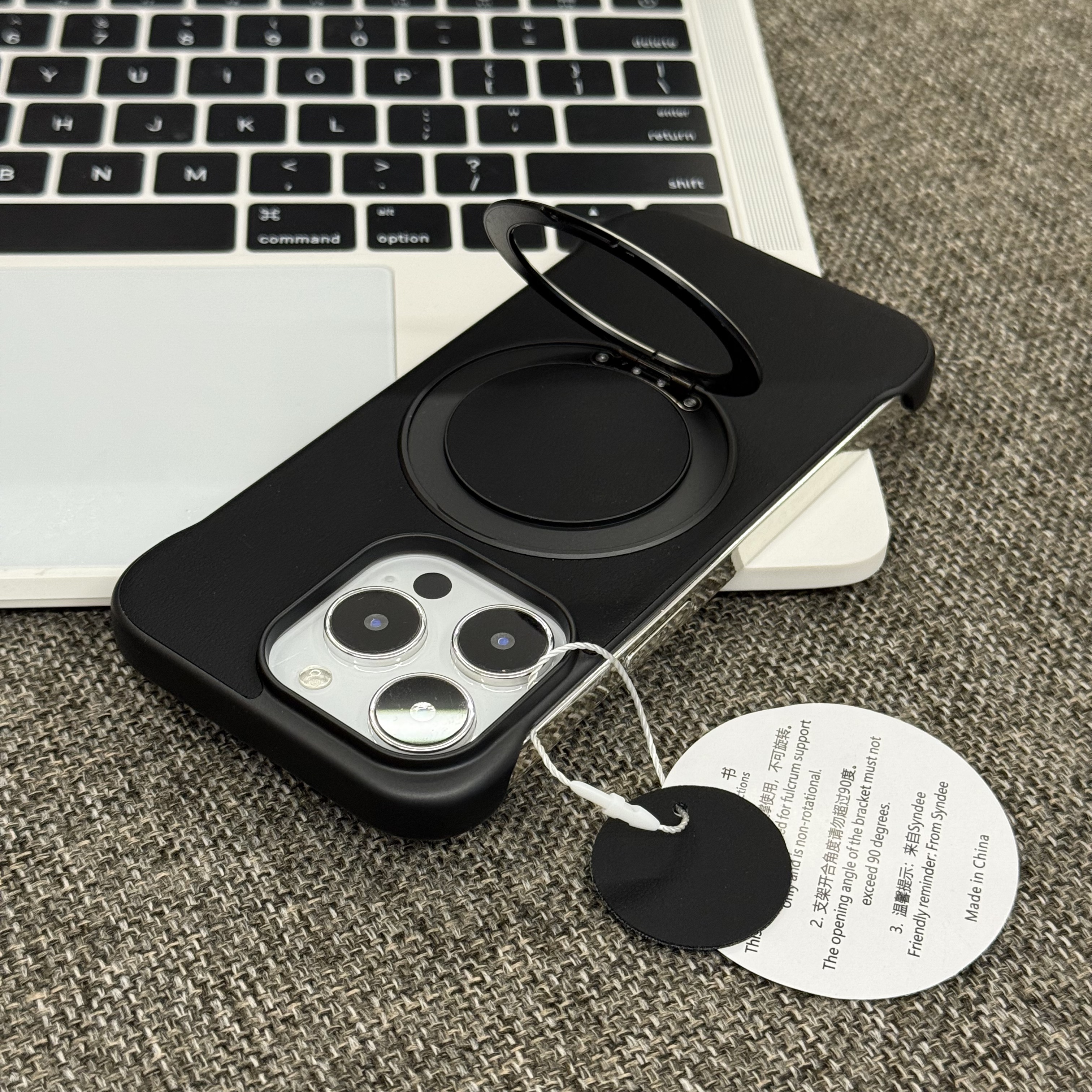 黑色无边框贴皮磁吸支架适用苹果13/14/15/16/17promax高级感手机壳华为p80pro情侣款小米17promax防摔保护套