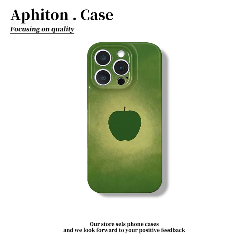 绿色晕染苹果适用苹果17promax/16promax/17pro/16pro/15pro/13pro/12菲林手机壳华为P70/mate60vivooppo小米