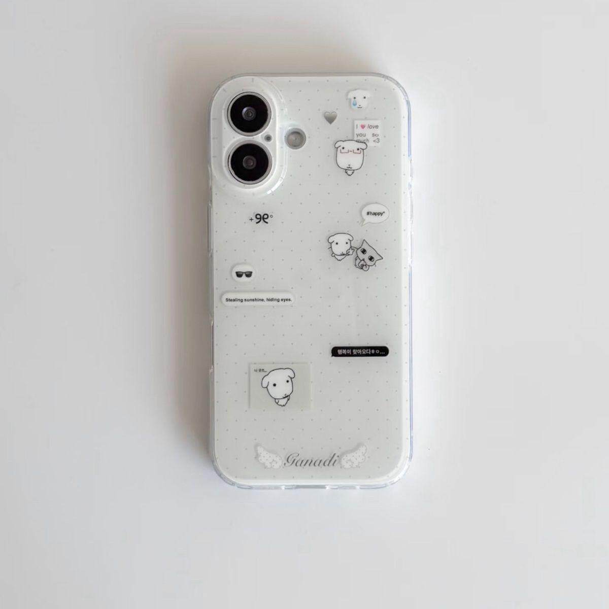 古早呆萌狗适用于苹果17promax手机壳iPhone16pro可爱卡通15/14/13pro双层保护vivo华为P70小米17oppo女款套