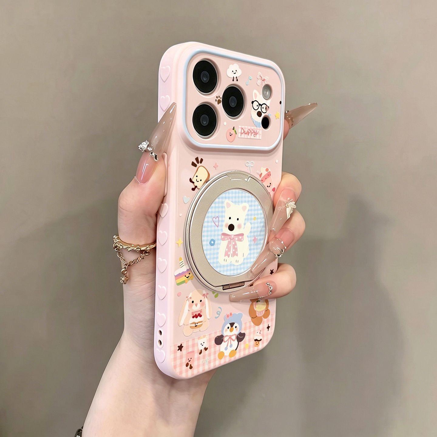 眼镜西高地适用苹果16/17promax大视窗手机壳适用iPhone15/14侧边爱心适用华为适用小米适用vivo适用oppo软套