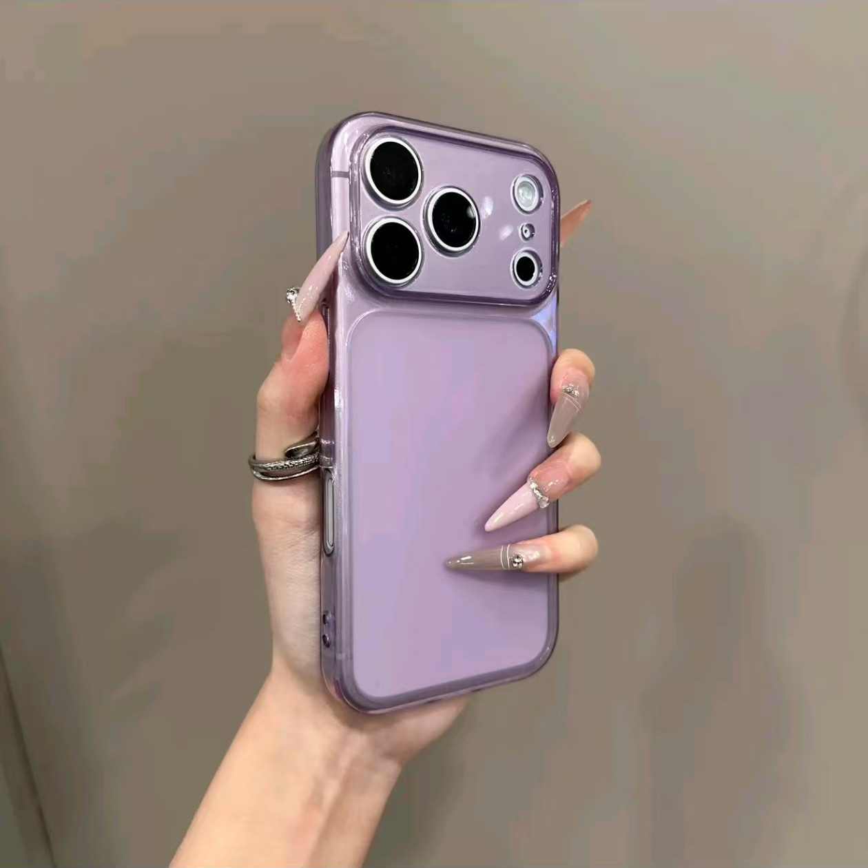 秒变17紫色透明壳适用苹果17/16promax简约高级感手机壳iPhone17/16promax超薄新款15/14/13promax个性男女潮