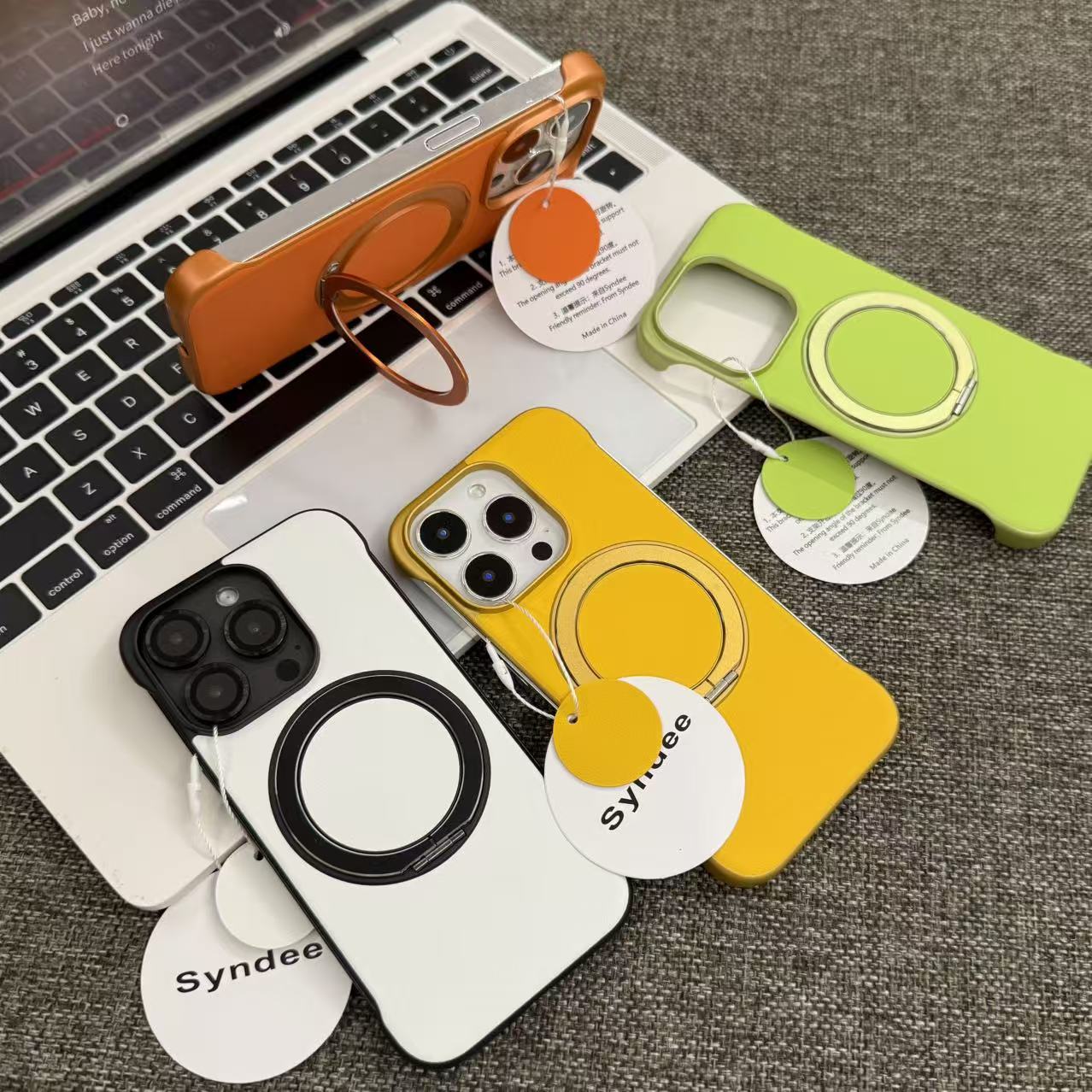 纯色皮纹无边框磁吸支架适用苹果13/14/15/16/17promax手机壳华为p80pro磨砂肤感小米17promax全包防摔保护套