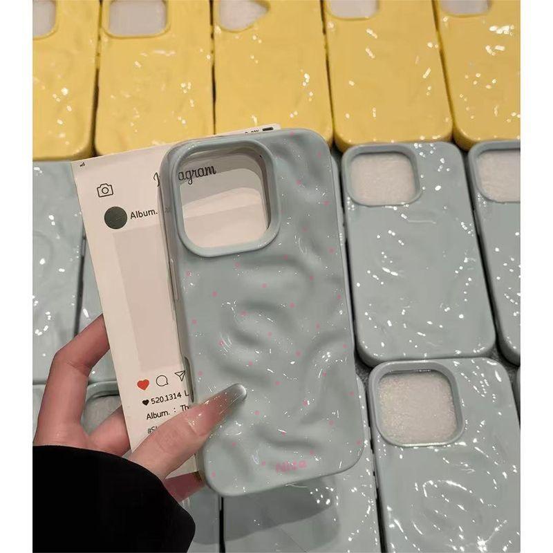 英文粉波点适用苹果17promax陨石纹手机壳iPhone16/15/14pro全包防摔16plus小众创意15/14/13/12肤感软套11