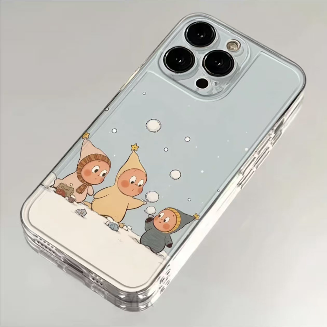 雪球星星人适用苹果17/16promax太空手机壳iPhone16/15/14/13全包透明12/11华为P70vivo小米17oppo防摔软壳潮
