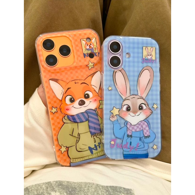 格纹围巾朱迪尼克适用苹果17promax大孔手机壳iPhone17pro双层16/15/14/13pro情侣防摔vivo华为P70小米17oppo