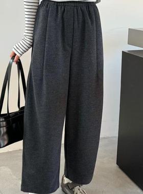2025秋冬新款高腰宽松显瘦休闲裤女小个子九分仿羊绒奶奶裤子