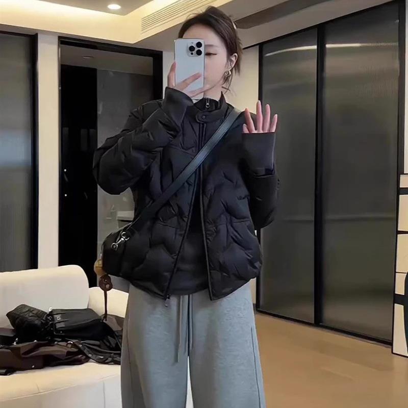 韩系轻薄保暖立领棉服女2025年新款秋冬小个子宽松百搭面包服外套