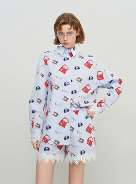 【汪苏泷 张远同款】SOFITTE 25SS航海蓝条纹翻领衬衫男女同款