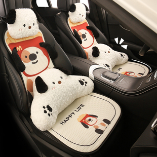 汽车坐垫四季通用网红女神座垫新款防滑布艺座椅套高级感车载座套