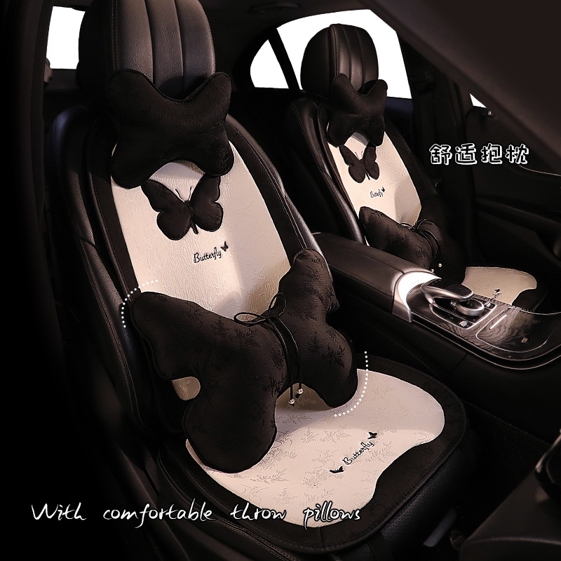 汽车坐垫秋冬高级座椅座垫国风简约透气车载女士车垫四季通用新款