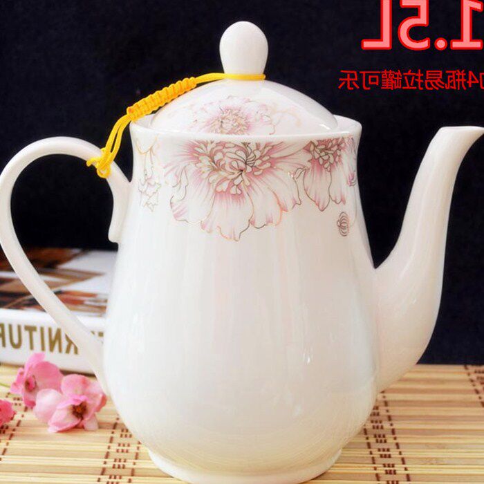 雪来陶瓷大茶壶家用大容量过滤茶壶单壶骨瓷冷水壶咖啡时尚酷