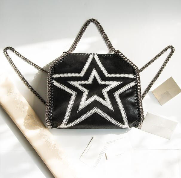 新小清新潮流欧美个性单肩手提五角星女士包明星同款ST链条包