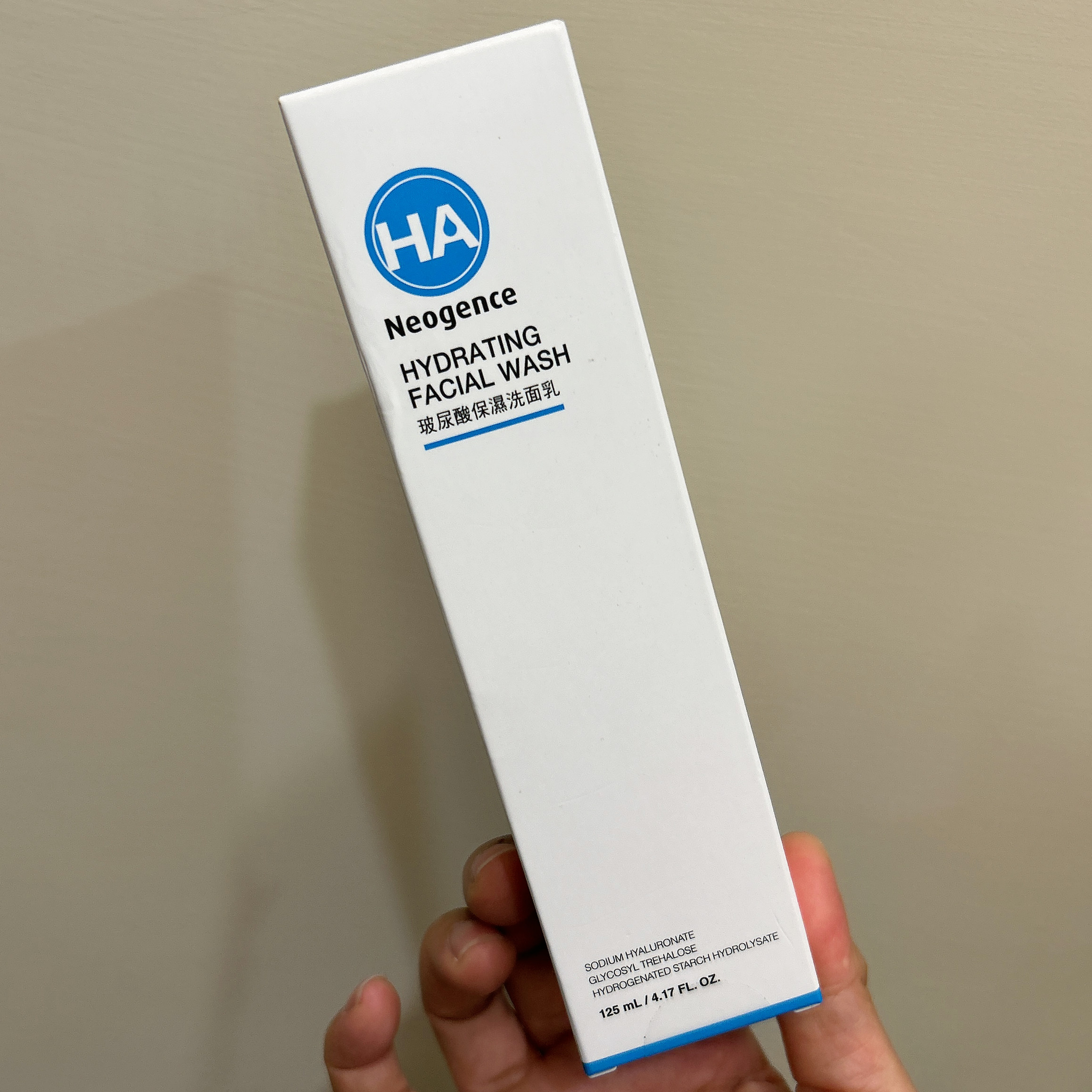 台湾本土版neogence霓净思玻尿酸保湿洗面乳125ml洗面奶清洁肌肤