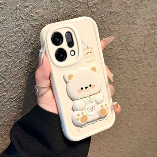 适用OPPOReno14手机壳Reno14Pro保护套OPPO新款 液态硅胶OPPORen镜头全包防摔外壳0PP0Ren014Pr0男女镜子支架