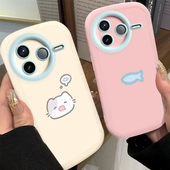 适用红米K80手机壳小米RedmiK80Pro保护套Redmi新款 K80P专用可爱软K8O液态硅胶全包防摔RED看Por男女小猫小鱼