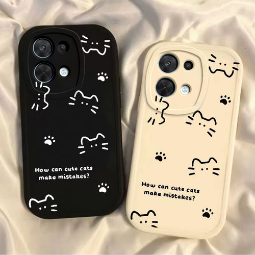 适用OPPOReno8手机壳OPPO新款Reno85G套OPPOReon高级感8pro5G硅胶Rone全包OPP0PP0PPO防摔Ren08男女线条猫咪