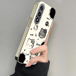 OPPO新款 Ace5竞速版 保护套Aec电镀Ae全包防摔1加Ace男女PLC110板PLF外壳黑白kt猫 手机壳1 适用一加Ace5至尊版