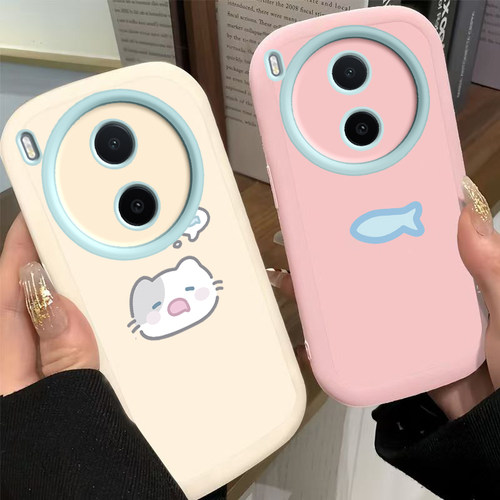适用vivoY600Pro手机壳Y600Pro新款保护套vivo液态硅胶vovoy镜头全包防摔voviy男女V2561A软壳外壳小猫小鱼
