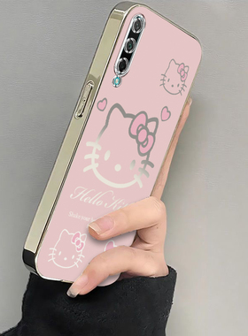 适用荣耀Play3手机壳华为HONORPlay3保护套Paly新款H0N0RPlay可爱软电镀HONOR全包防摔HONORPiay女生粉色kt猫