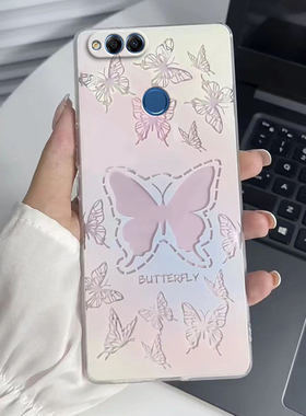 适用于荣耀7X手机壳BND一AL10保护TL套华为新款畅享HonorX硅胶BNDAL00全包h0n0r7X防摔BNDTL外壳七X7仙女蝴蝶