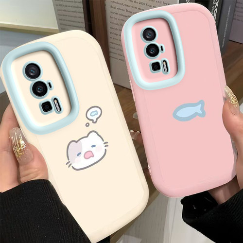 适用红米K60手机壳小米RedmiK60Pro保护套Redmi新款K60P可爱软K6O液态硅胶软壳全包防摔RED看Por男女小猫小鱼