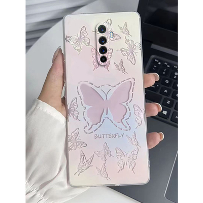 适用于OPPORenoAce手机壳新款OPPOACE1粉色RenoAce渐变蝴蝶OPPOAEC全包防摔OPPORenAce仙女款OPOPACE保护套新