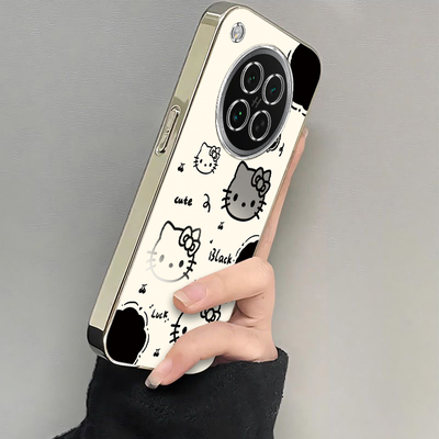 适用OPPOFindX8s手机壳FindX8Ultra保护套X8s+新款OPPO电镀透明Find全包防摔加OPX十OPPOX男女FandX黑白kt猫