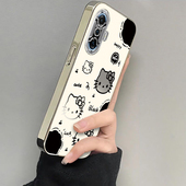 适用红米K40游戏增强版 手机壳小米RedmiK40Gaming保护套K40G电镀银框40K电竞加强全包防摔散热看女生黑白kt猫