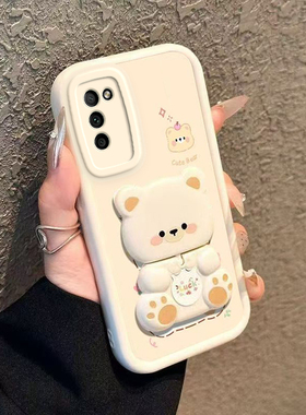 适用荣耀30青春版手机壳HONOR30Lite套MXW一AN00华为新款H0N0R30春青硅胶全包防摔三十可爱三零男女镜子支架