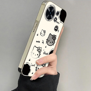 适用华为麦芒40手机壳麦芒40新款 保护套TYH651M一02电镀透明5G智选四十男女四零全包防摔405G软外壳黑白kt猫