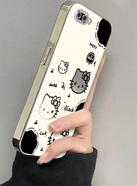 oppoR11手机壳R11t新款OPPOr11plus套opp0pp0ppo电镀可爱por全包opopr防摔软oppr男poopr女opoor黑白kt猫